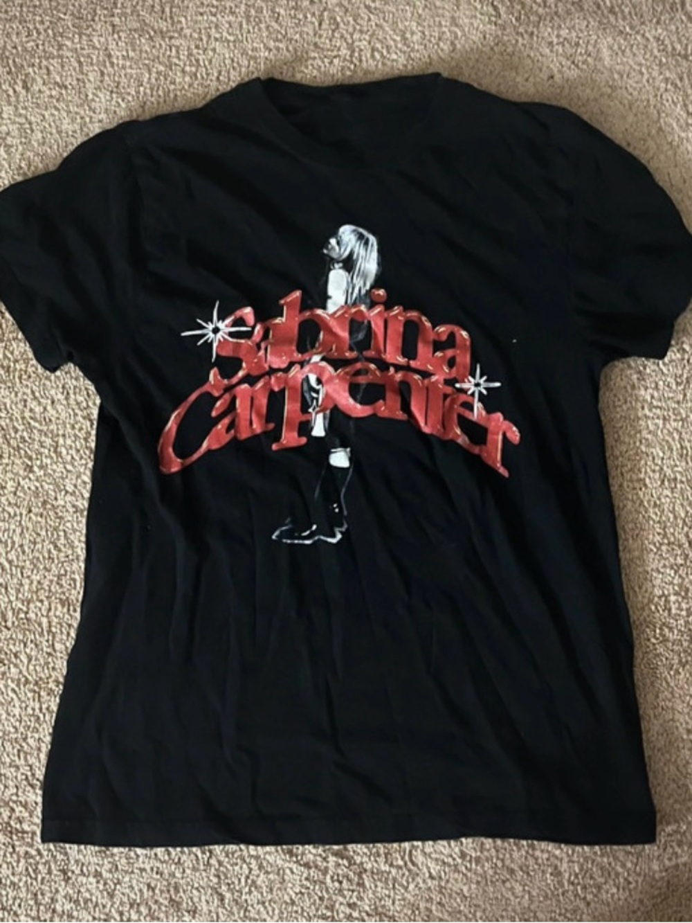 Target Black Sabrina Carpenter Graphic Tee with Red Logo